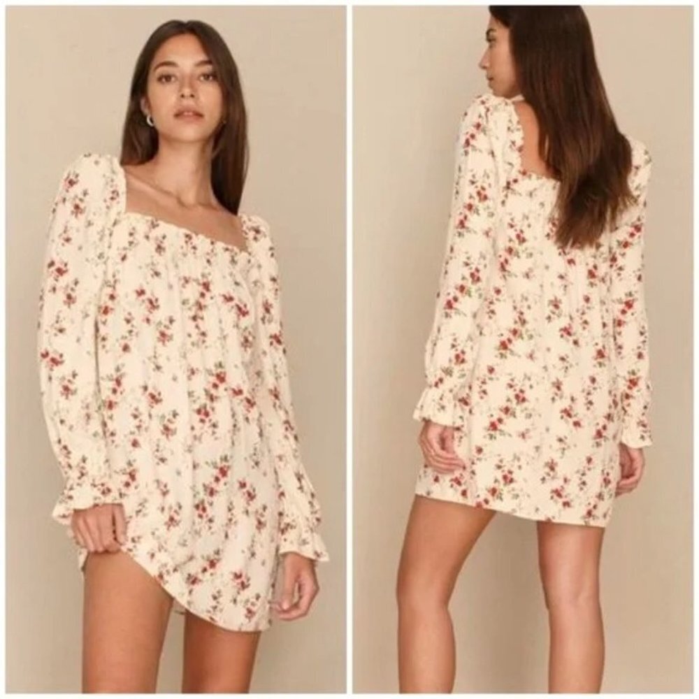 🌹 Reformation Hudsen Dress in Annaliese Mini Floral Vines Print